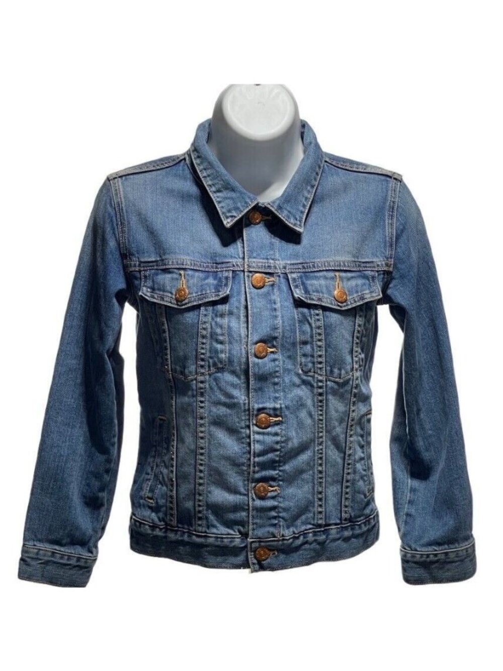 Peek Kids Blue Denim Jacket XL Button-Up Pockets Classic Style 99% Cotton 1% Spa